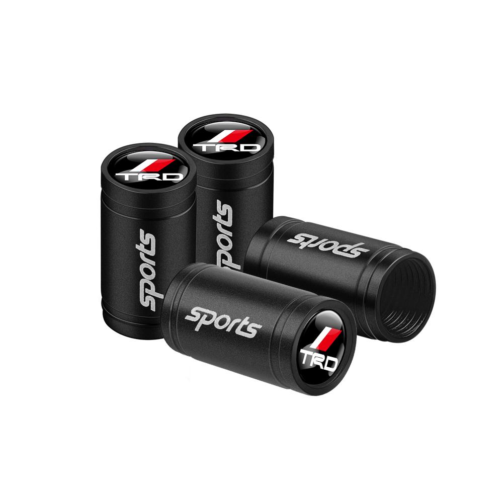 For Toyota 2026 Hot Hub Caps 4Pcs Car Sports Logo Metal Wheel Tire Valve Stem Caps Accessories For Toyota Rav4 Corolla Camry Mir