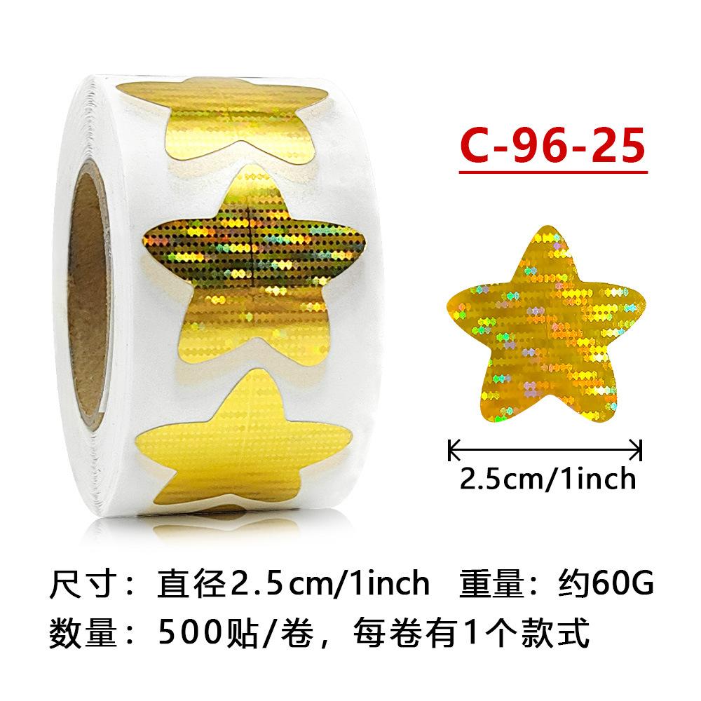 500pcs Colorful Star Adhesive Holographic Star Stickers Scrapbook Sticker Roll Labels For Kids DIY Gift Kids Reward School Craft