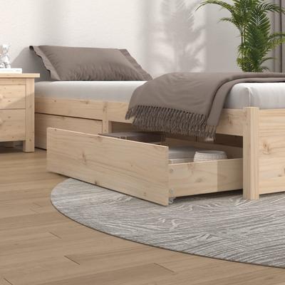 Vidaxl Under-Bed Drawers, 4 Pcs, Solid Pine Wood