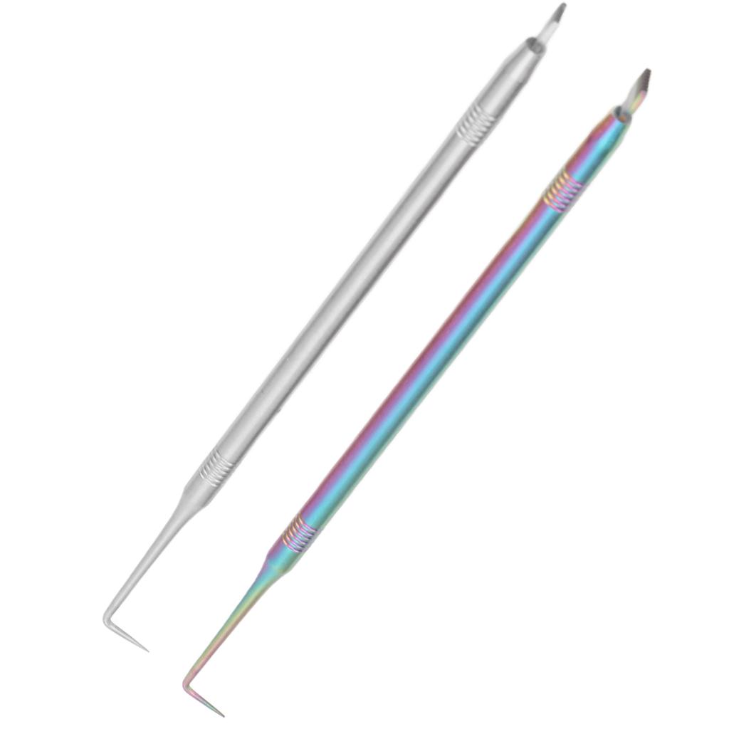 2pcs B6 Lash Perm Lift Tools Curved Tip Short Comb Stainless Steel Lash Separation Rod