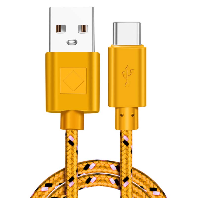 1M/2M/3M Nylon Woven Type-C Data Cable 3A Fast Charging USB-A Cord Charger For Samsung Xiaomi Huawei Phone Charger Wire