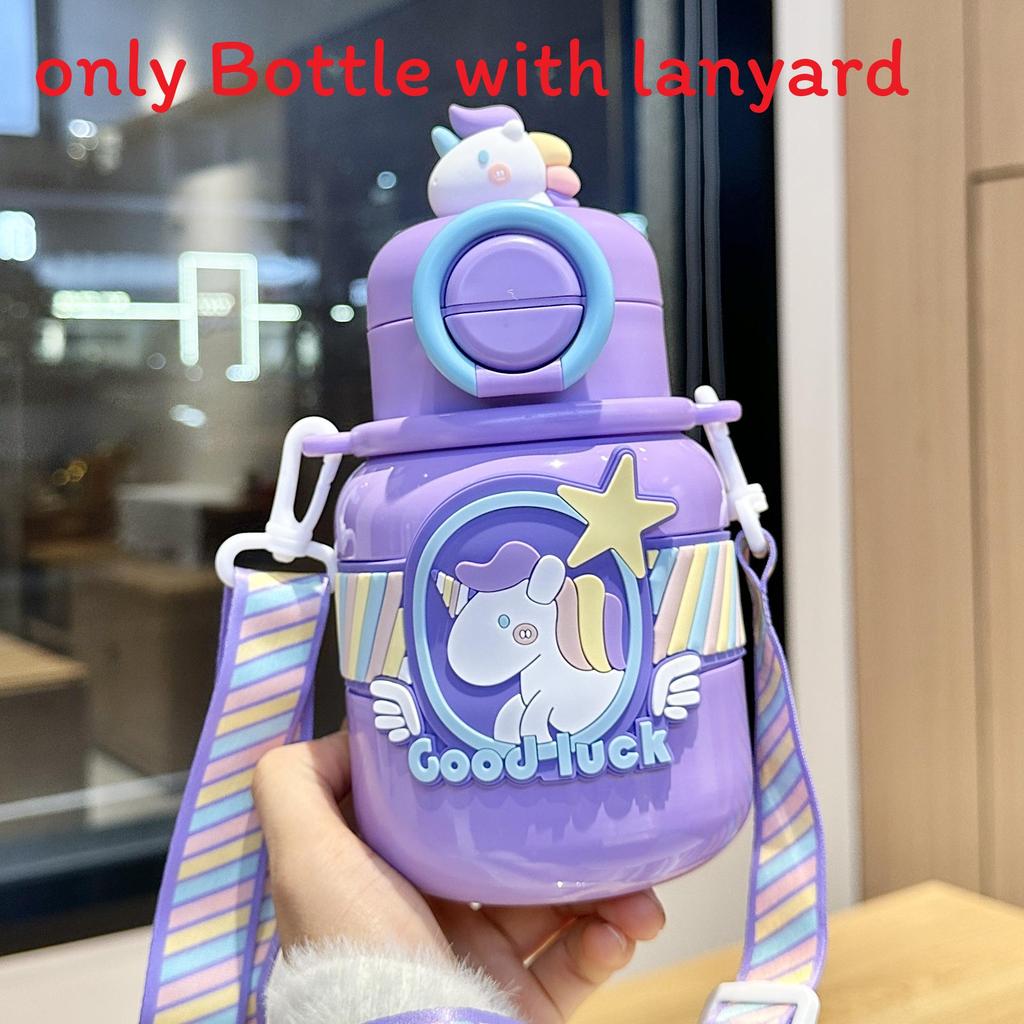 Capybara Childrens Insulated Water Bottle With Straw Lock For School And Travel