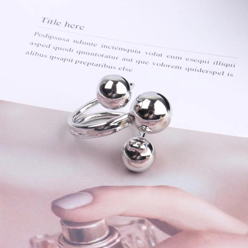 Korean Version Of Fashion Metal Ball Multi-Ring Adjustable Opening Ring, Ring