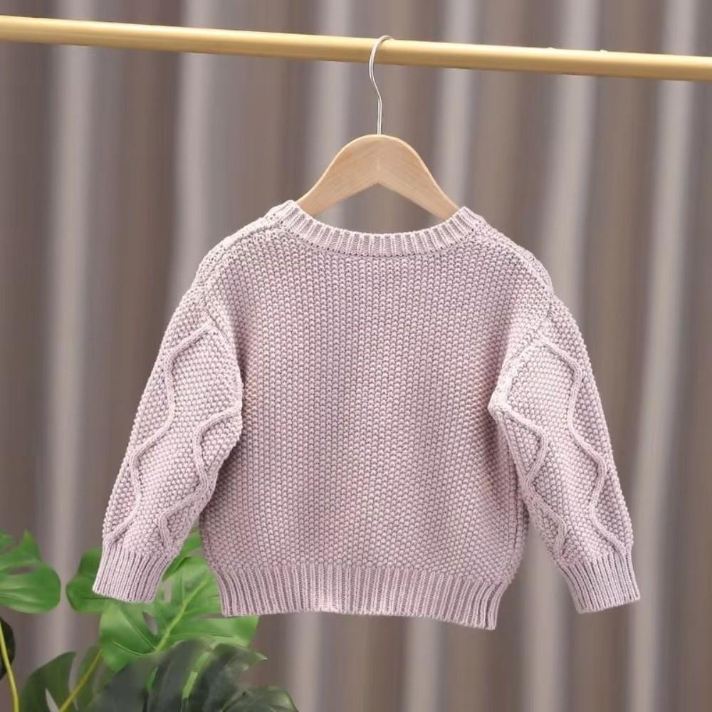 Strickjacke mit Bommel-Design Warmer Mädchenmantel Hochwertige Oberbekleidung Herbst