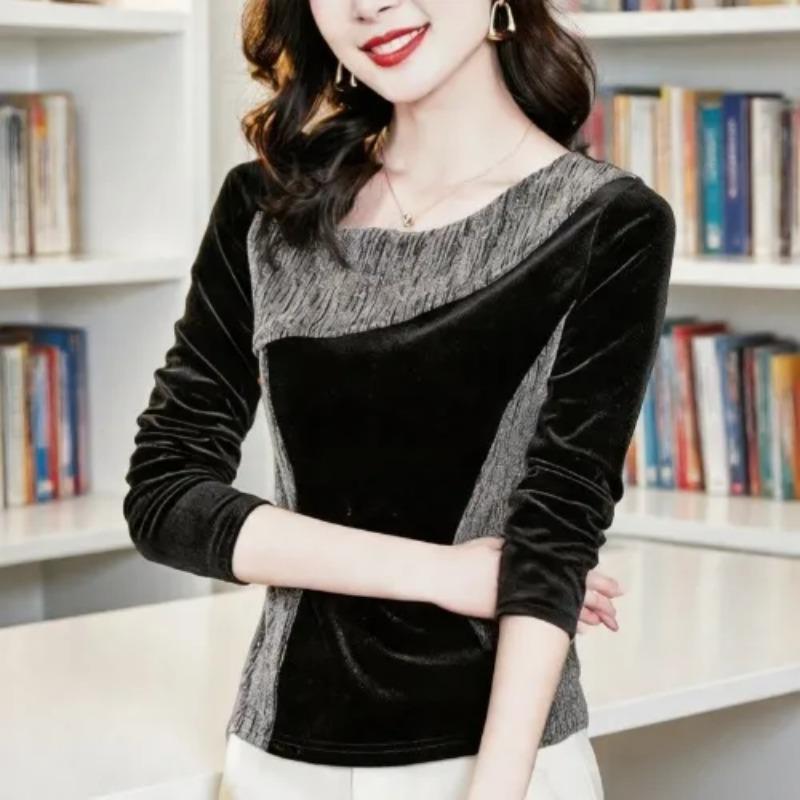 

Новая китайская мода, облегающая, с длинным рукавом, осенняя, базовая, новая футболка, модный топ M чёрный