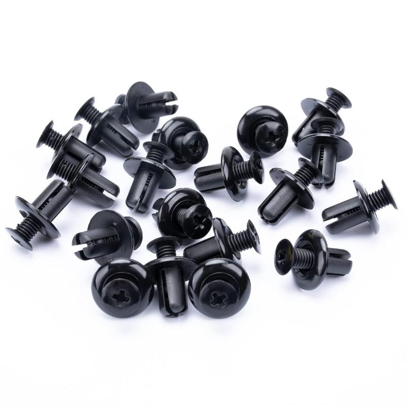 8mm Push Rivet Fastener Clips Universal Car Bumper Fender Liner Door Trim Panel Retainer Clamp with Screwdriver Removal Tool