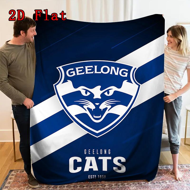 Geelong Cats-inspired 2D Flat Pattern Flannel Blanket High quality All Seasons Warmth and Comfort Perfect for Christmas Gifts.PMT0914370
