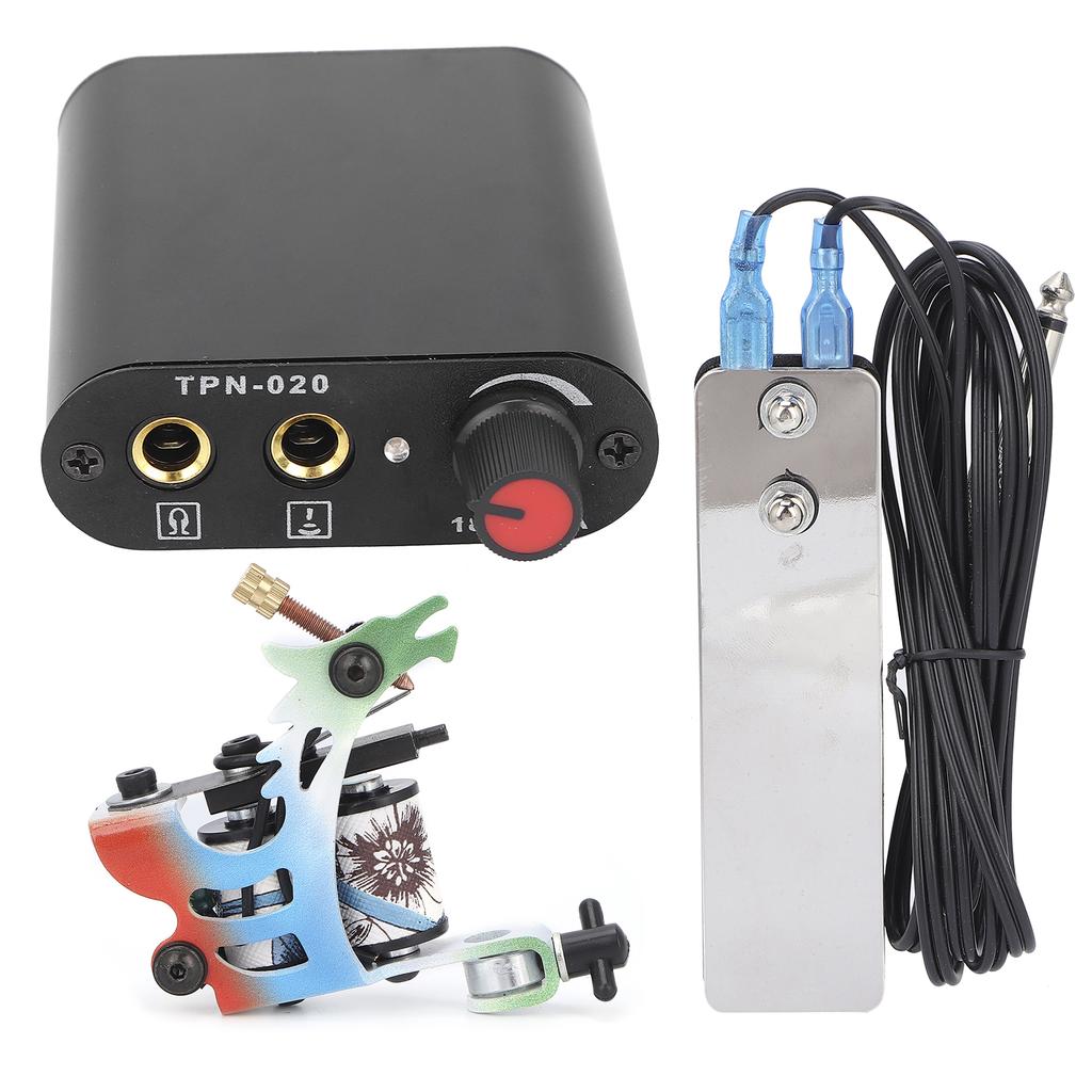 Professional Tattoo Machine Kit Stainless Steel Foot Pedal Tattoo Needle Makeup Tattoo Tool