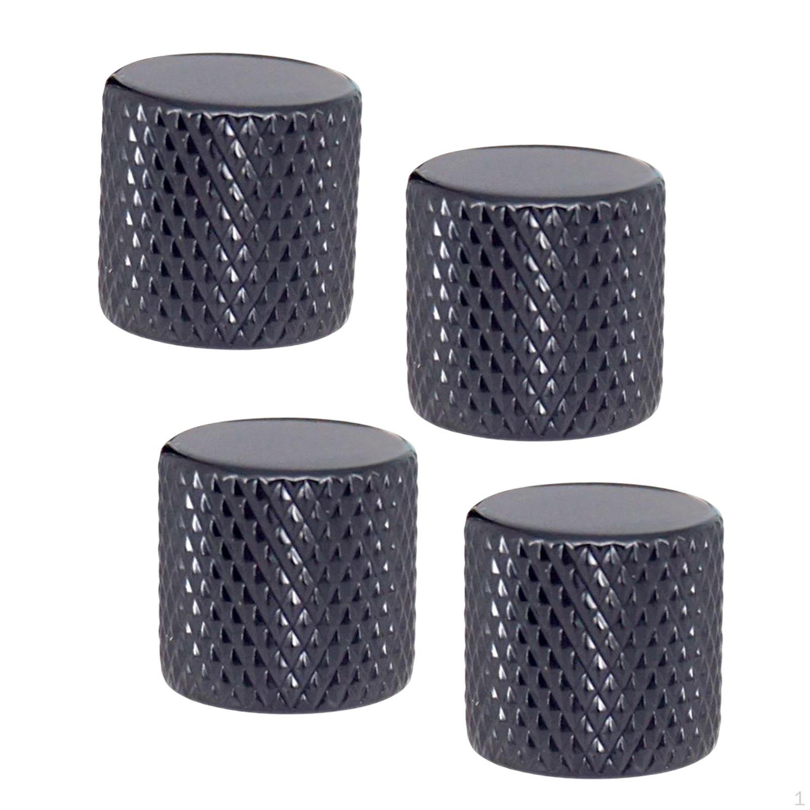 

4 шт. Крышка кнопки громкости гитары, купольная ручка управления Black