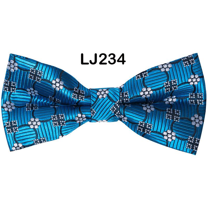 New Men'S Bow Business Wedding Party Bow Tie Solid Color Stripe Men'S Wedding