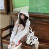 Dames Herfst/Winter Schattige Kattenoor Fleece Gevoerde Hooded Vest Jas