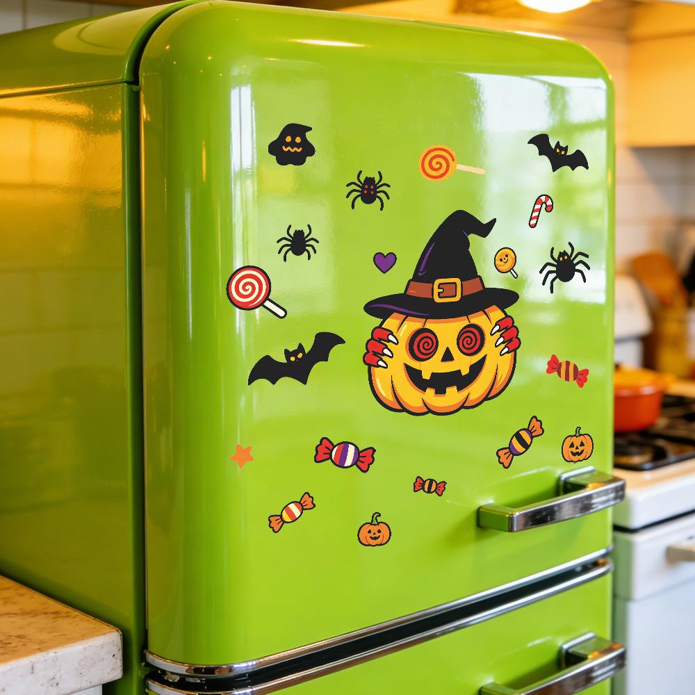 Halloween Pumpkin, Bat, Spider, Balcony, Home, Window Decoration, Window Stickers