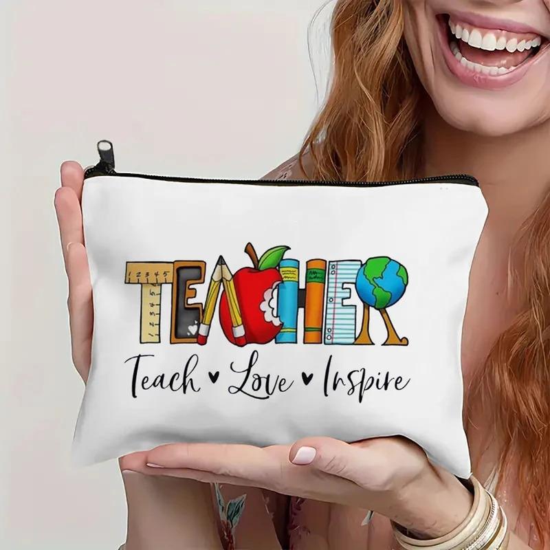 Women Linen Cosmetic Bag Makeup Pouch Handbag Lipstick Organizer Teacher's Day Best Gifts Pen Bag