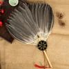 Vintage Chinese Fan Gooses Feather Wedding Party Fan Dance Feather Hand Fan Photograph Props Wood Craft Decorations Fan