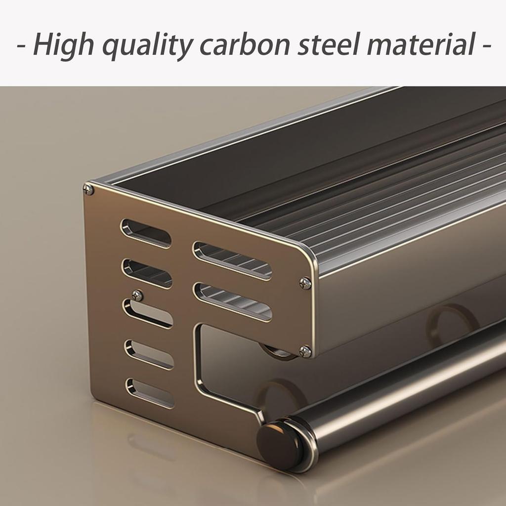 Wall Mount Utensil Holder Multifunctional Spice Organizer Shelf with Hooks Kitchen Hanging Storage Wall Shelf