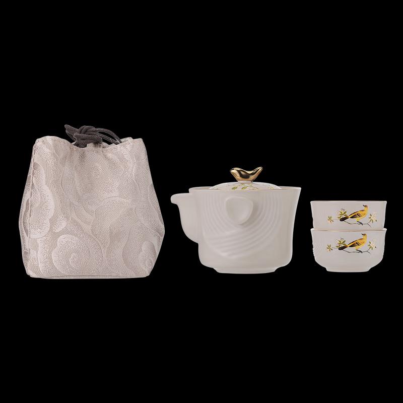 Duoyangwu Joyful Plum Blossom Portable Ceramic Tea Set