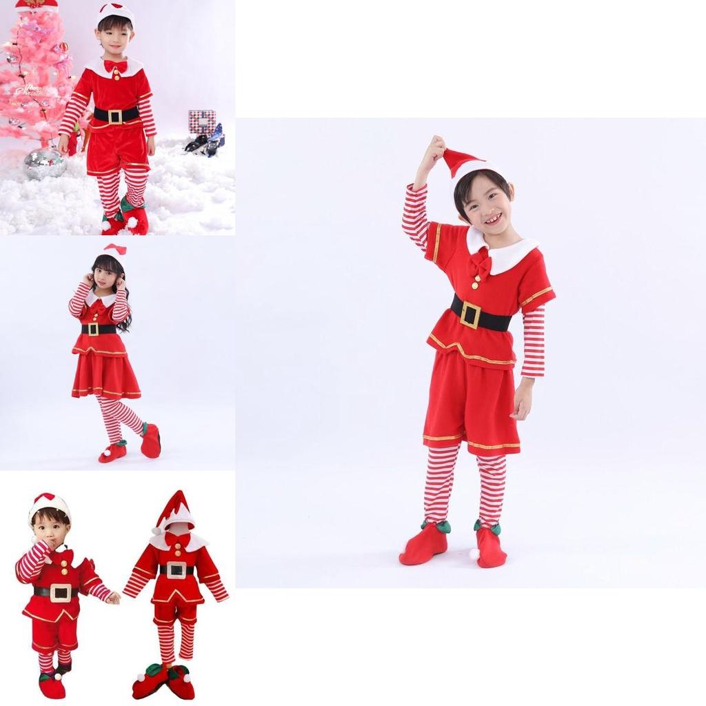 Fashionable Christmas Elf Outfit With Santa Belt Toddler Cosplay Costume
