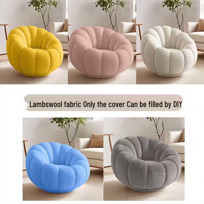 Pumpkin Style Lazy Sofa Chair for Small Spaces - Ideal for Bedroom, Living Room, or Balcony