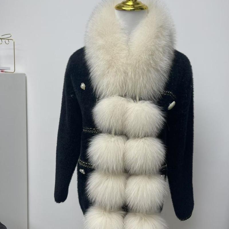 New Magnetic Imitation Fox Versatile Scarf, Women's Autumn and Winter Korean Version Light Luxury Shawl, Plush Hairball Temperament