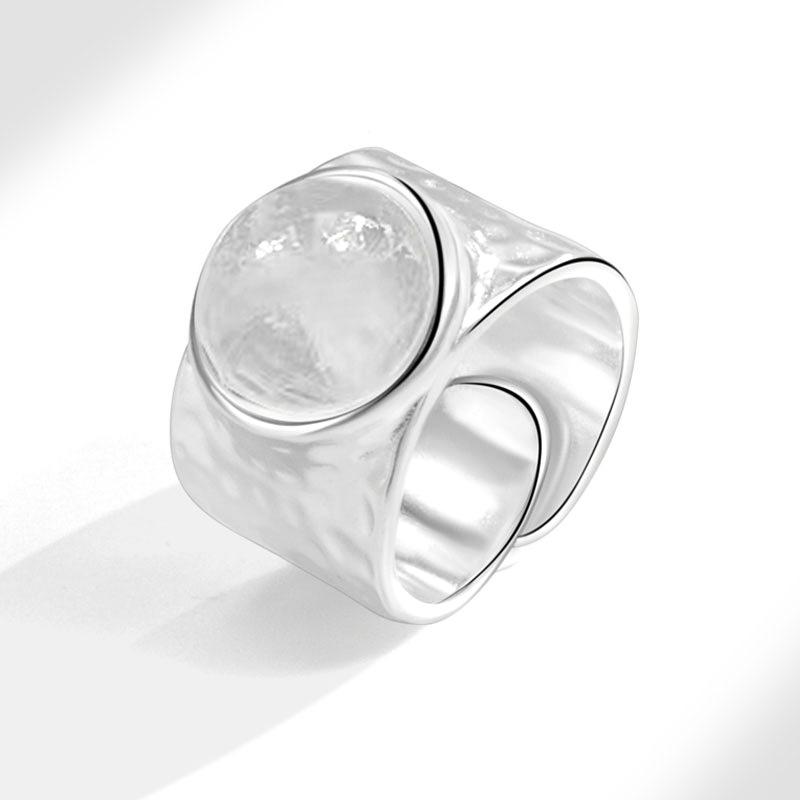 

BF CLUB 925 Sterling Silver Ring For Women Jewelry Stone Finger Open Vintage Handmade Ring Allergy For Party Birthday Gift resizable