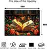 Butterfly Bookshelf Tapestry Flower Tapestries Magic Book and Red Roses Reading Concept Library Reading Room Bedroom Decoration