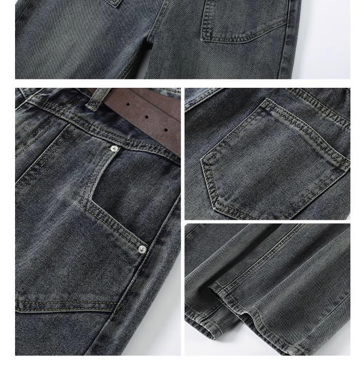 Women's Blue-Gray High-Waisted Wide-Leg Jeans - 2025 Spring Retro Casual Style