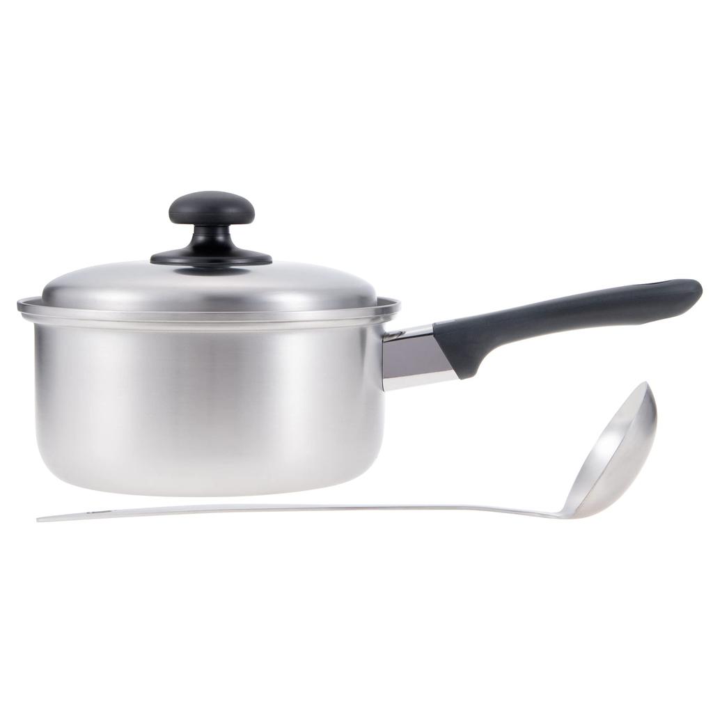 Wahei freiz Tsubame Sanjo One Hand Pot 18cm Ladle Included Lid Included Stainless Steel Compatible Tsubame Sanjo IH/Gas EM-014