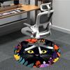 1PC Cat Flowers Office Round Area Rug, Mat Suitable For Office, Under Office Chairs Bedroom Living Room Home Decor, Room Deco