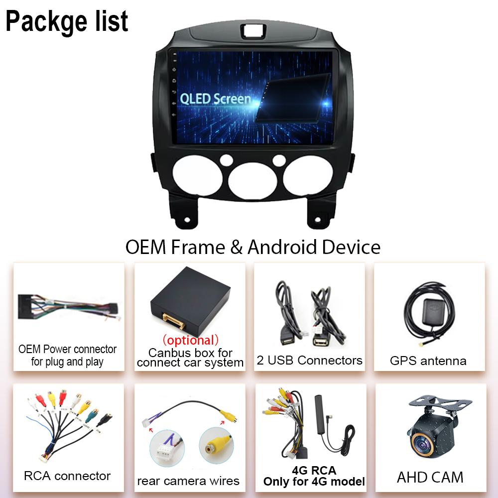 Android 14 Car Radio Multimedia Player For MAZDA 2 Mazda2 2007 2008 2009 2010 2011 2012 2013 2014 GPS Navigation 2DIN Carplay 4G