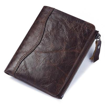 Herren-Geldbörse mit RFID-Schutz, Anti-Diebstahl-Scan, Herren-Leder, Biflod, kurze Geldbörse, Reißverschluss, Münzfach, lässige Geldtasche, BP-BP812
