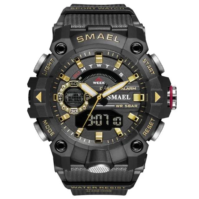 Smael 8040 Fashion Men Sport Stopwatch Digital Movt Watches Shock Resistant 50M Waterproof Alarm Clock Function Watches Men Smael 8040