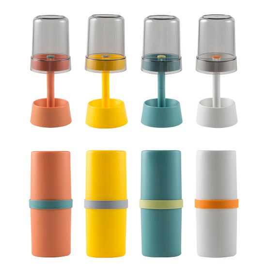 Travel Toothbrush Cup Storage Holder with 3 Slots Dustproof Compact Portable Bathroom Toothbrush Toothpaste Storage Rack