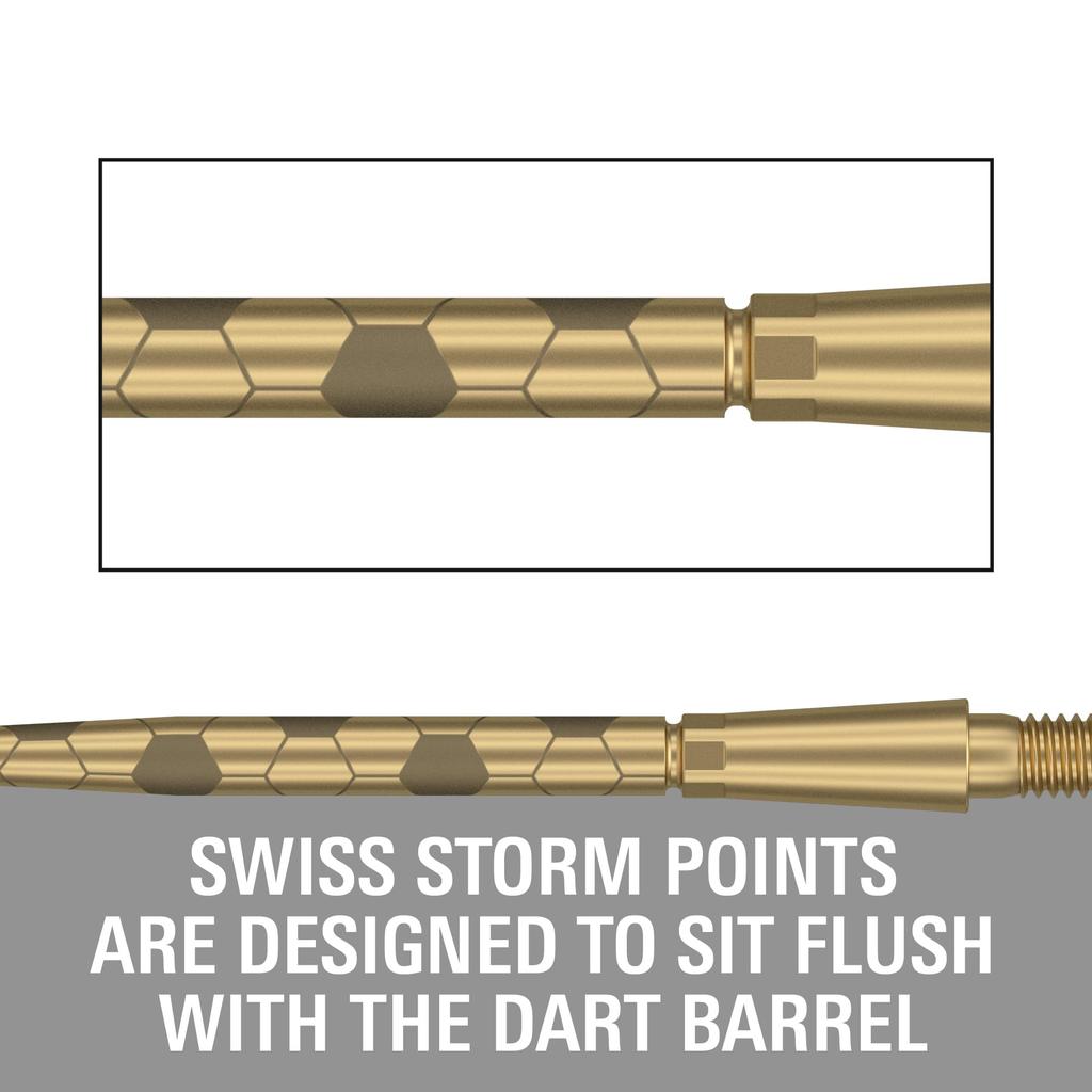 Target Darts Swiss Storm ONYX Dart Points Set of 3 26mm 30mm 35mm Silver Gold Black Replacement Steel