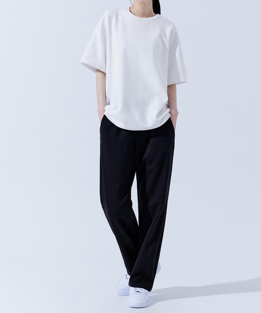 TOPBOY [Non-Fleece Or Fleece-Lined] Straight Regular Straight Training Pants Black