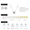 MODIAN Moissanite Necklace for Woman Wedding Fine Jewely with Certificates 925 Sliver Square Classic Pendant Necklace