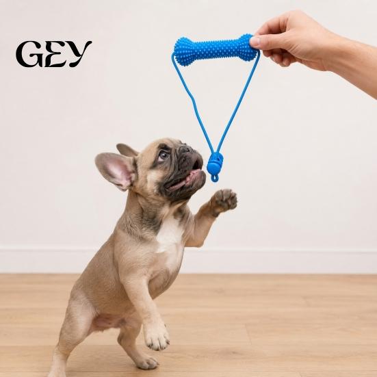 Easy Clean Dog Toy Chew with Rope, Dental Cleaning Stick for Puppy, Bite Interactive Teeth Grinding Small Middle Large Dogs Pet Toothpaste Compatible