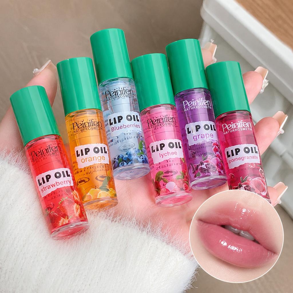 6pcs High Gloss Fruit Lip Balm Set, Long-Lasting Moisturizing Lip Care, Enhances Lip Contour, Plumps