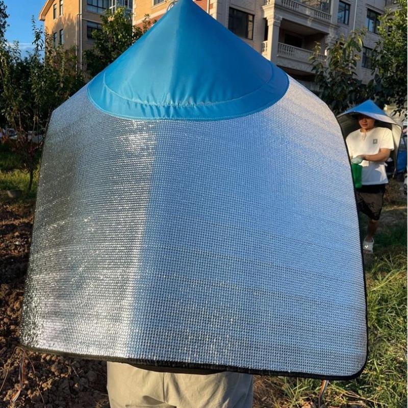 Sun & Rain Protection Hooded Cape Breathable Uv Hat For Farming Gardening - One Piece Outdoor Hat Fishing Cap
