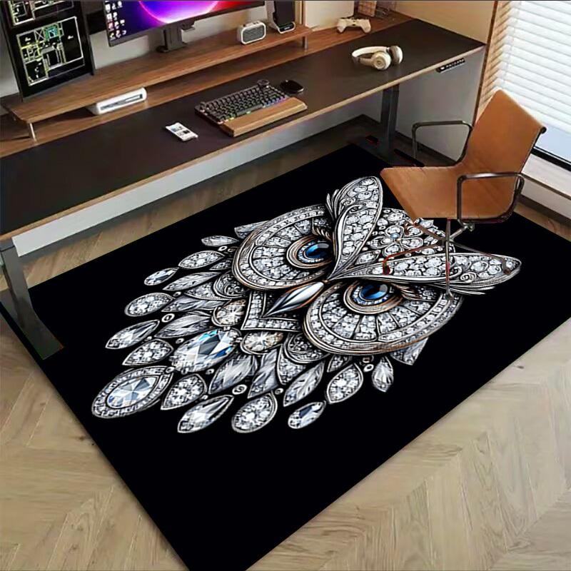 1PC Diamond Owl Extra Large Non Slip Floor carpet, Office, family, bedroom Large Area Rug Indoor Rugs, Vibrant Colors