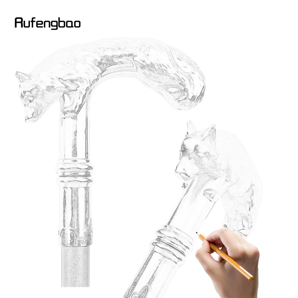 Goldener Wolf-Gehstock, modischer dekorativer Gehstock für Gentleman, eleganter Cosplay-Gehstock, Knauf, Bischofsstab, 90 cm