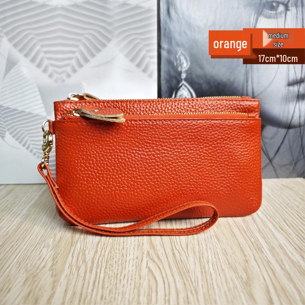 Korean Style Genuine Leather Multi-Functional Women's Wristlet Clutch Wallet