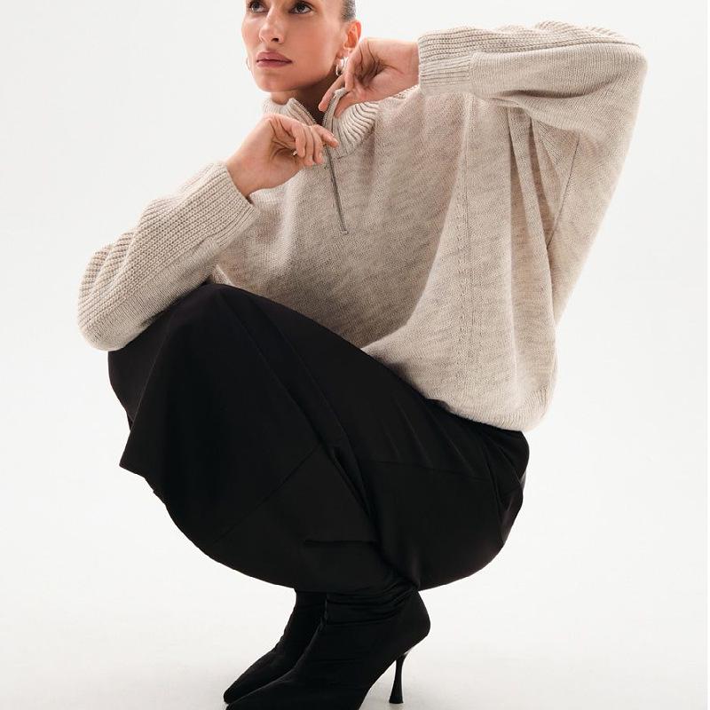 2026 European & American Women s Knit Zipper Jacket Sweater - Spring/Autumn Street Style Medium хаки