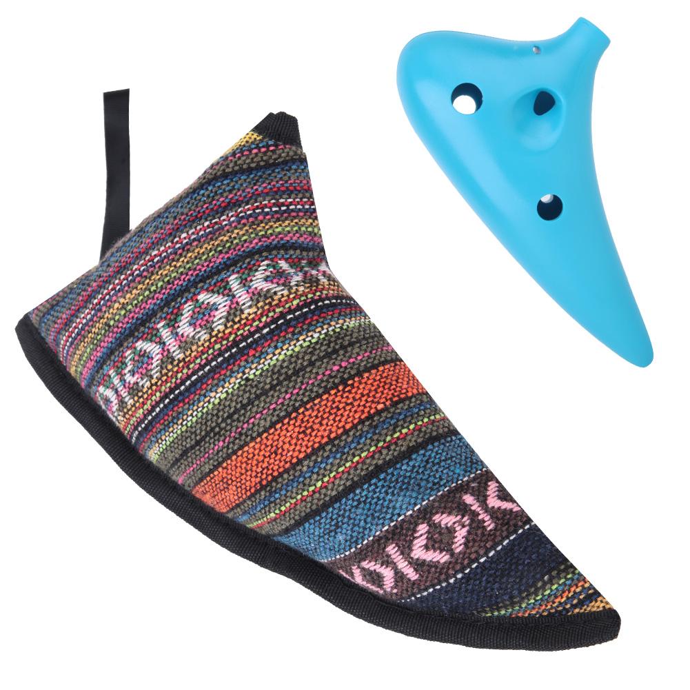 Small Mini Waterproof Portable 12 Holes Ocarina Carrying Bag Ox Horn Shape Storage Bags