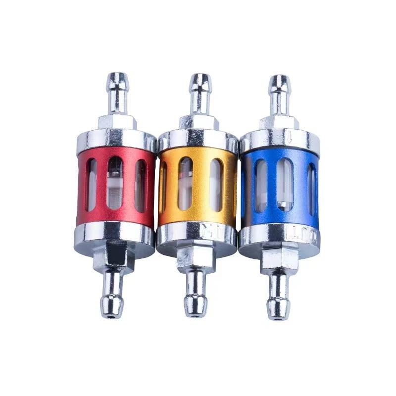 8Mm 0.31" Motorcycle Aluminum Alloy Fuel Filter Washable Visible Body Multi Color Options Fit For Motorcycle Atv Dirt Bike