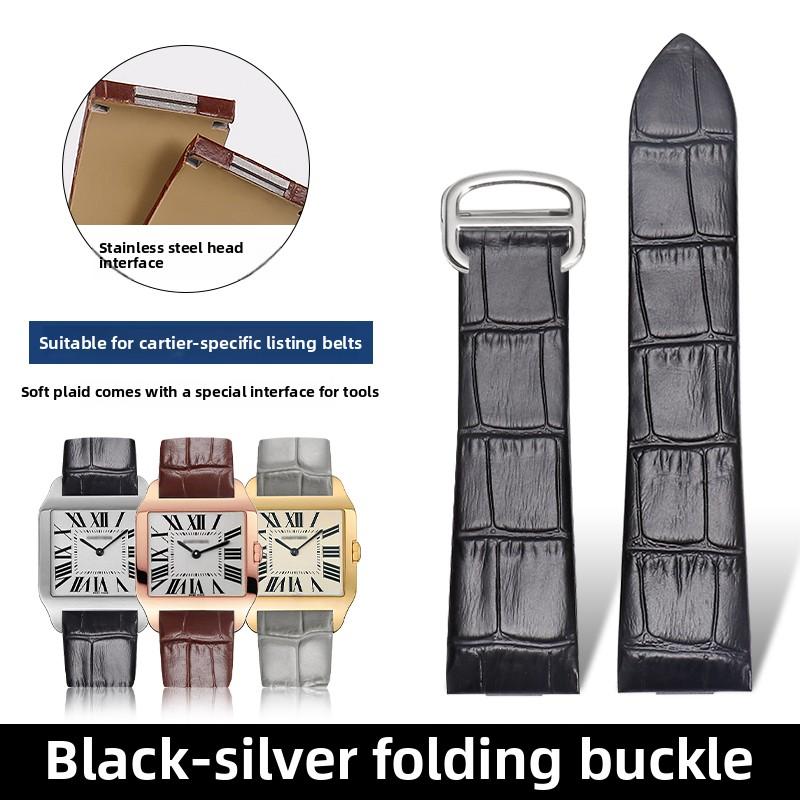 18mm 21mm Echtes Leder Uhrenarmband Für Cartier Santos W2007051 W2006951 Uhrenarmband Herren Damen Armband Armband Zubehör