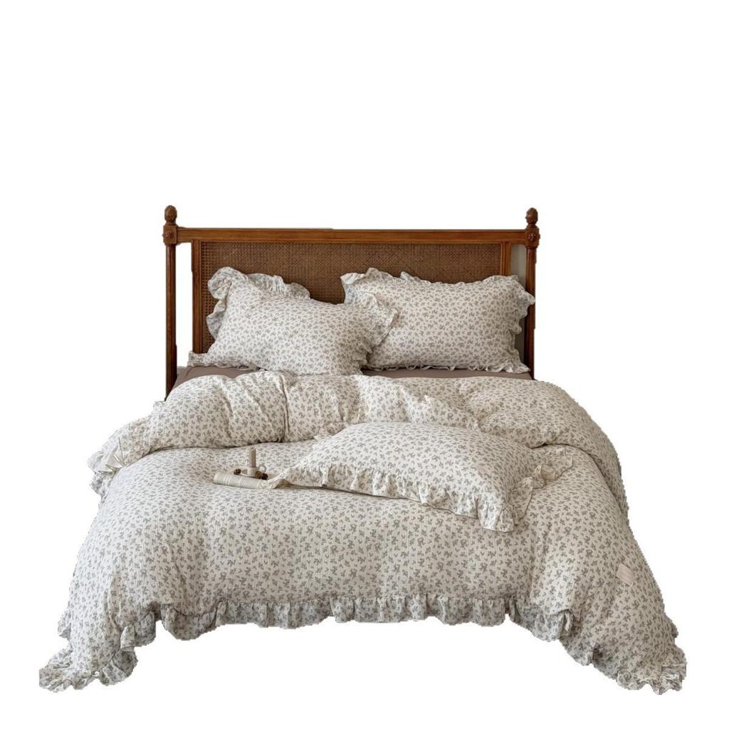 G5Z Francuska Retro Dwustronna Bawełniana Koronkowa Poszewka na Kołdrę