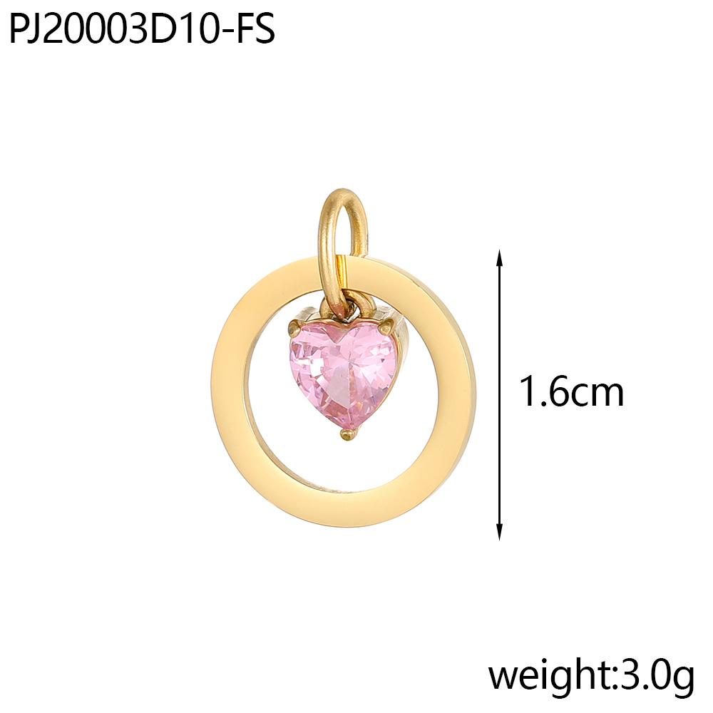 CARLIDANA Dainty Stainless Steel Crystal Charms for Jewelry Making Women Necklace Round 12 Zircon Birthstone Heart Pendants
