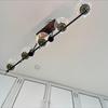 Mid Century Linear Chandelier Light Fixture for Drawing Room Lobby & Dinning Table Lights Home Décor Glass Globe Linear Chandeliers