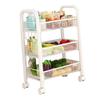 Rolling Storage Cart Layered Storage Shelves Multi Functional Movable Snack Vegetable Baskets Kitchen Shelves