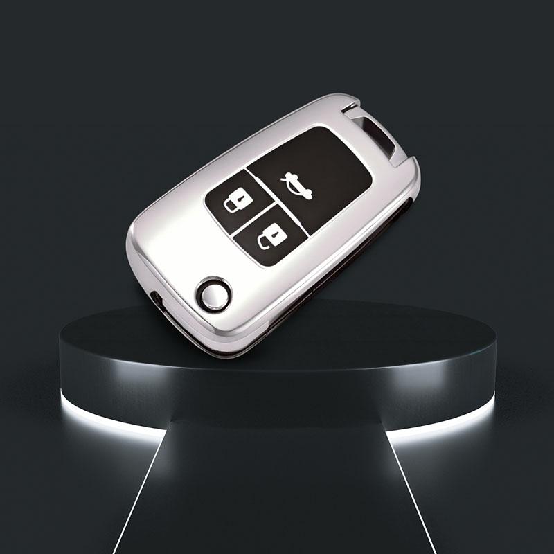 

Чехол для автомобильного ключа из ТПУ с 3 кнопками для Chevrolet Cruze Aveo Trax Sail Malibu Opel Astra Corsa Meriva Zafira Vauxhall Antara J для Buick серебряный